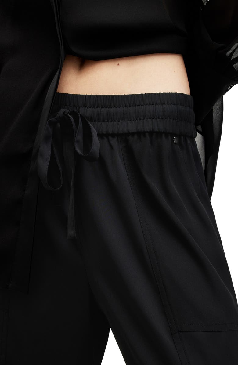 AllSaints Jody Mesh Cargo Pants, Alternate, color, Black