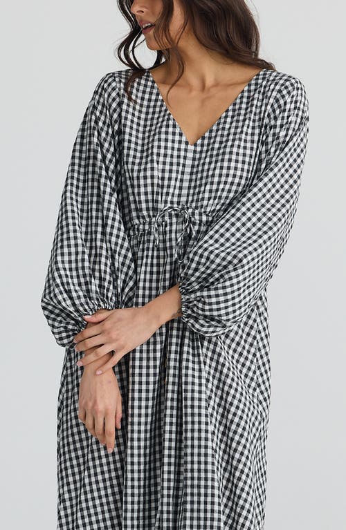 BRAVE + TRUE BRAVE+TRUE SUNSHINE PLAID LONG SLEEVE MAXI DRESS