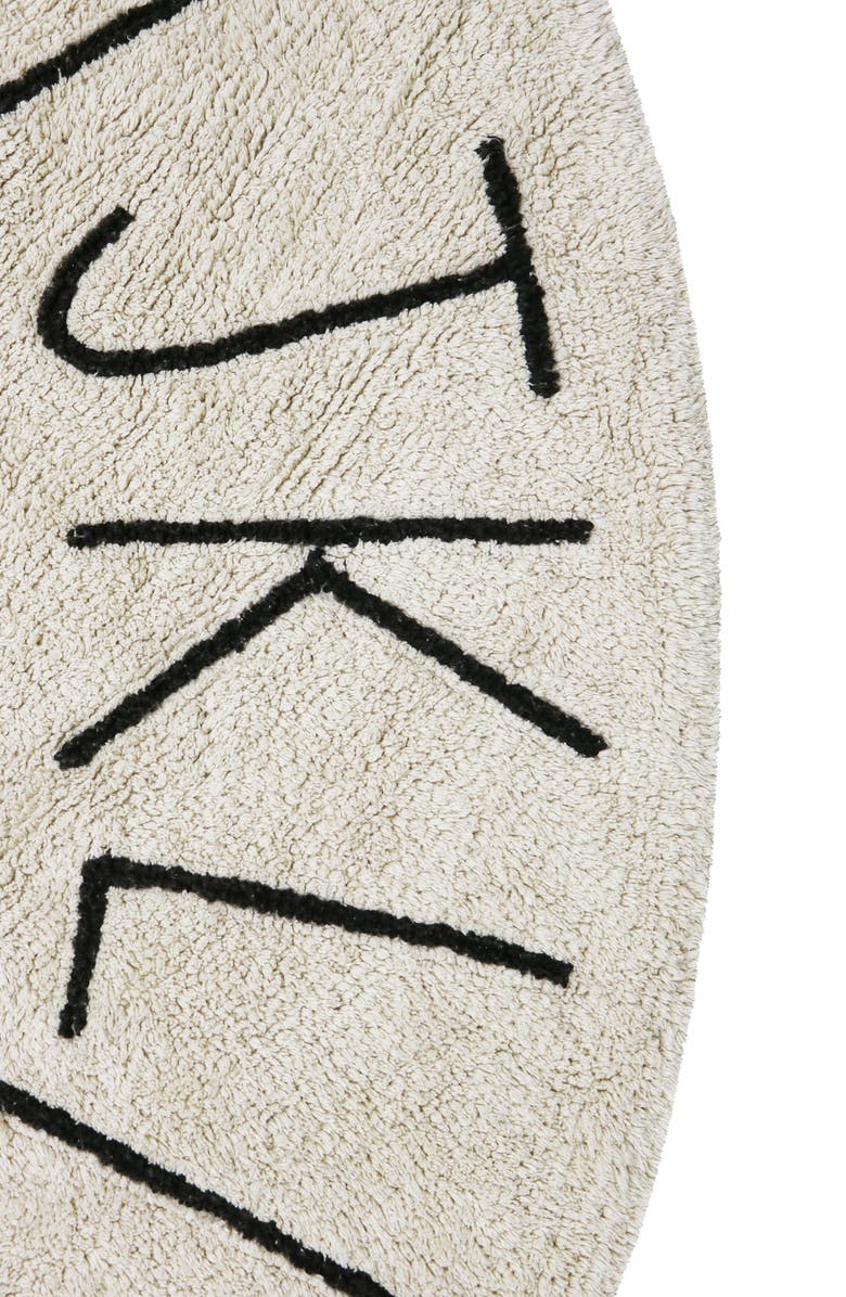 Lorena Canals Washable ABC Round Rug, Alternate, color, Black