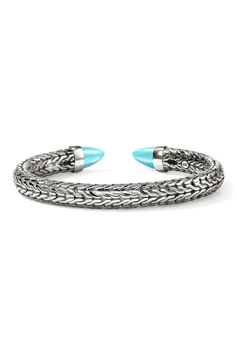 Spear 50 Flex Cuff Bracelet, Alternate, color, SILVER/ TURQUOISE