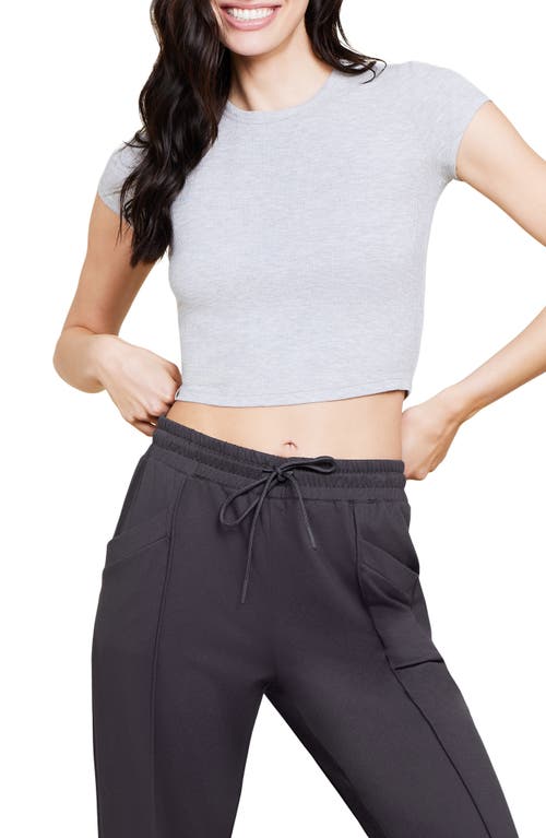 Barefoot Dreams Malibu Collection® Crop T-shirt In Heather Gray