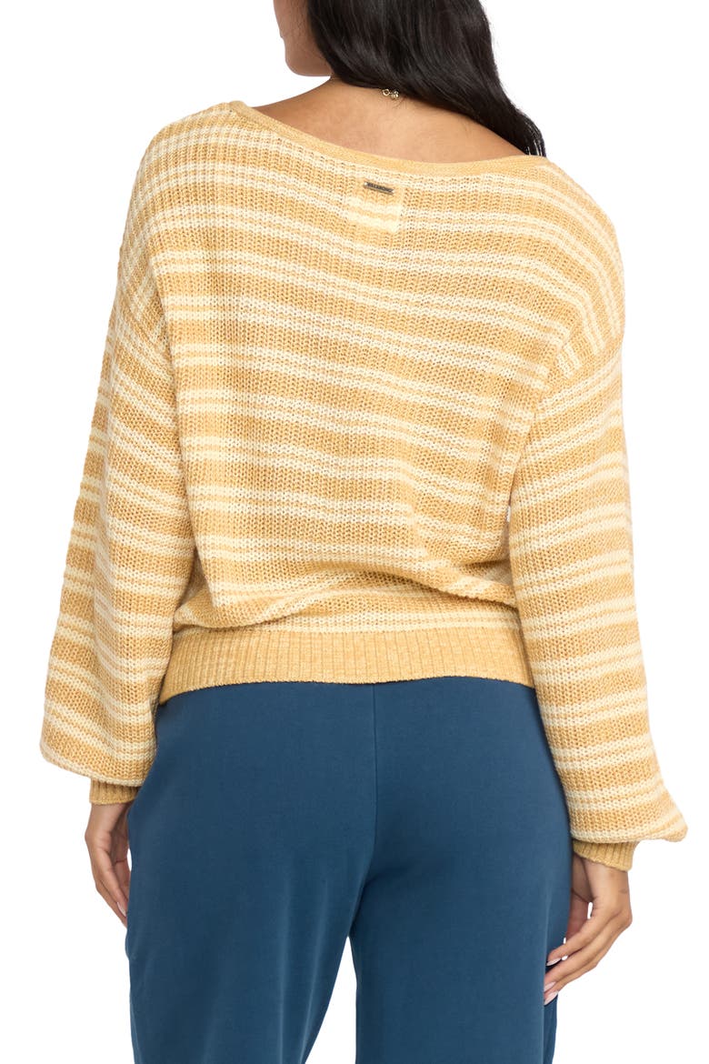 Light Wave Stripe Oversize Cotton Blend Sweater, Alternate, color, GOLD COAST