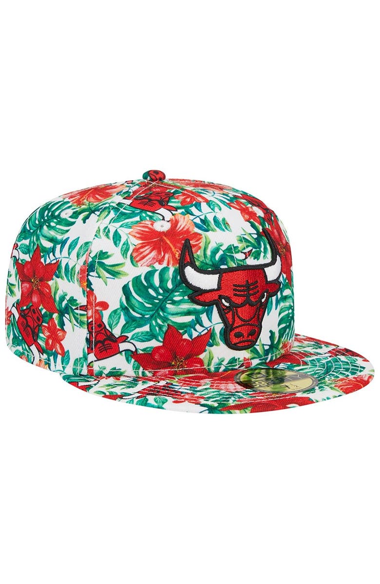 New Era Men's New Era Chicago Bulls Tropical Hibiscus 59FIFTY Fitted Hat, Alternate, color, 
