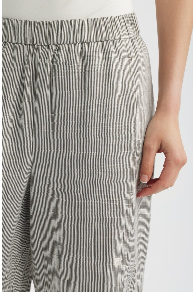 Stripe Linen Blend Ankle Pants, Alternate, color, WREN