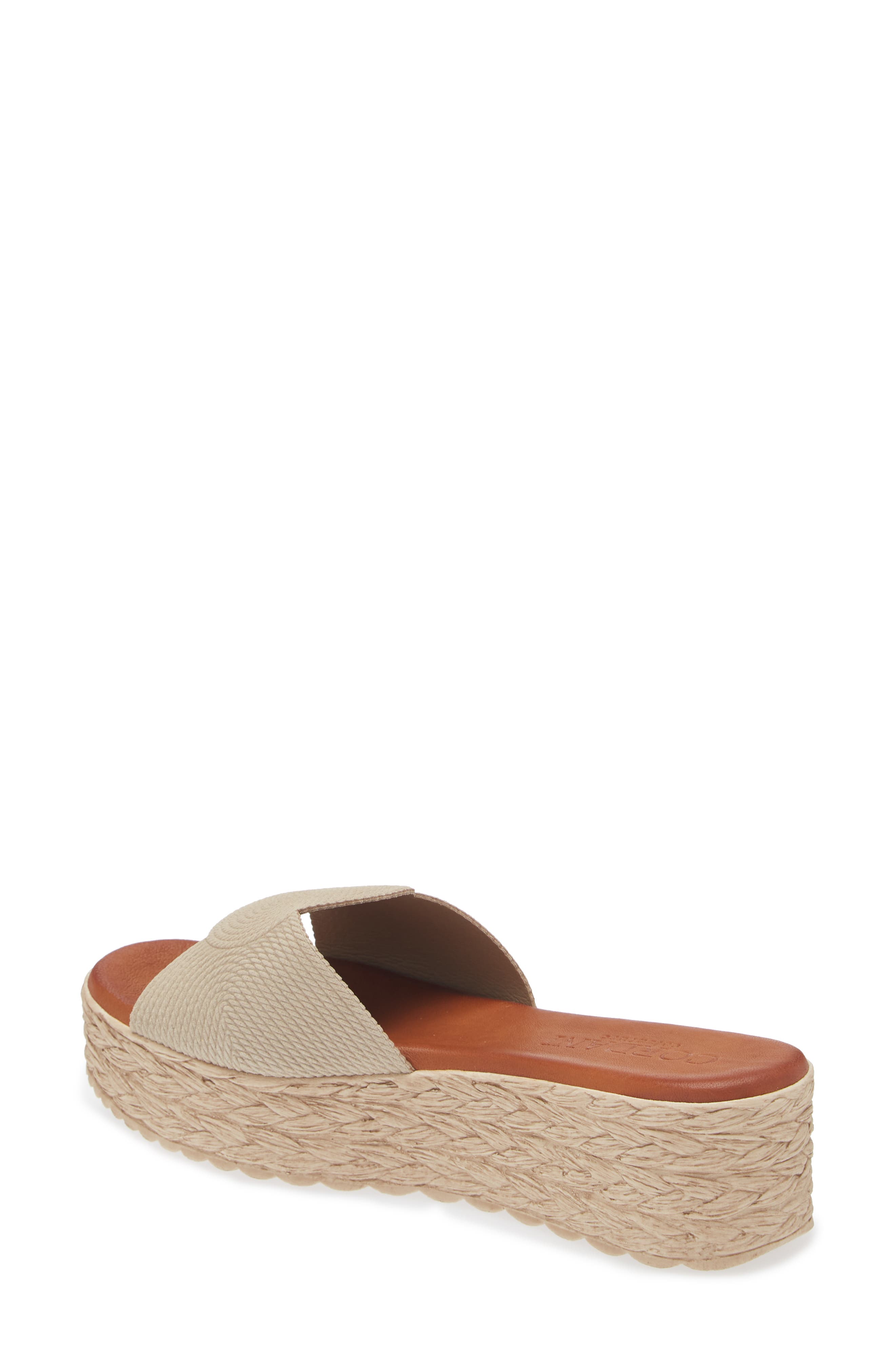 Cordani Britta Espadrille Platform Wedge Slide Sandal, Alternate, color, Sand Suede Aren