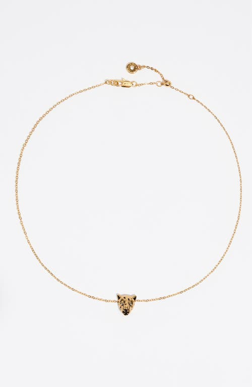 Bimba Y Lola Dark Panther Head Necklace In Gold