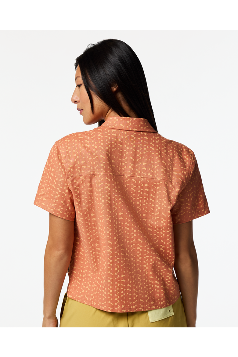 Afuera Button Up Shirt - Print - Women's, Alternate, color, Shimmer Cantaloupe