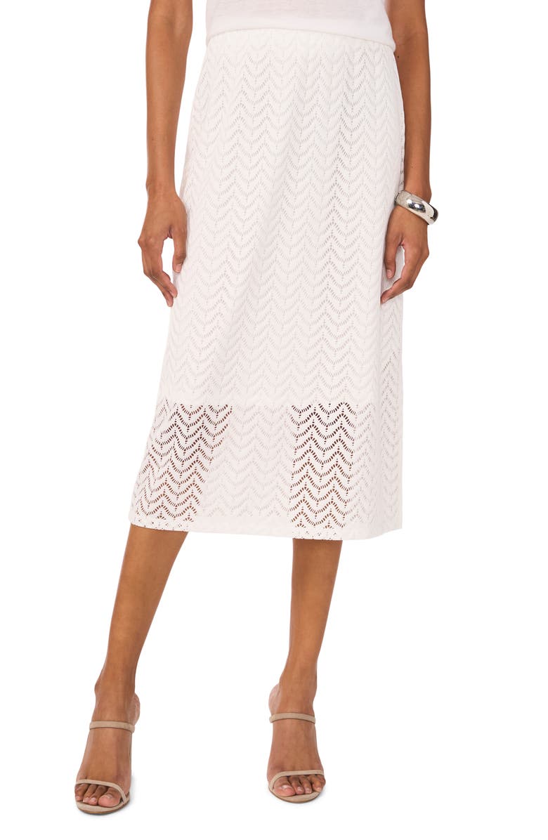 Vince Camuto Lace Midi Skirt, Main, color, New Ivory