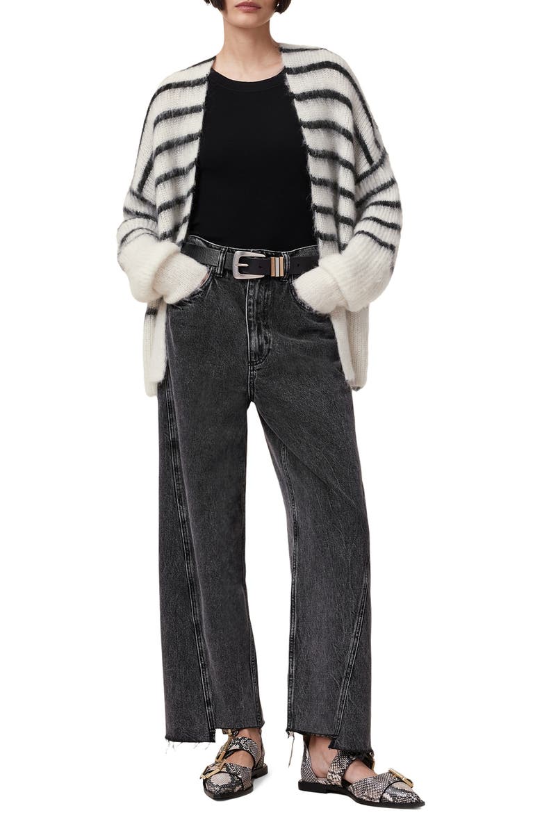 AllSaints Riga Stripe Cardigan, Alternate, color, 