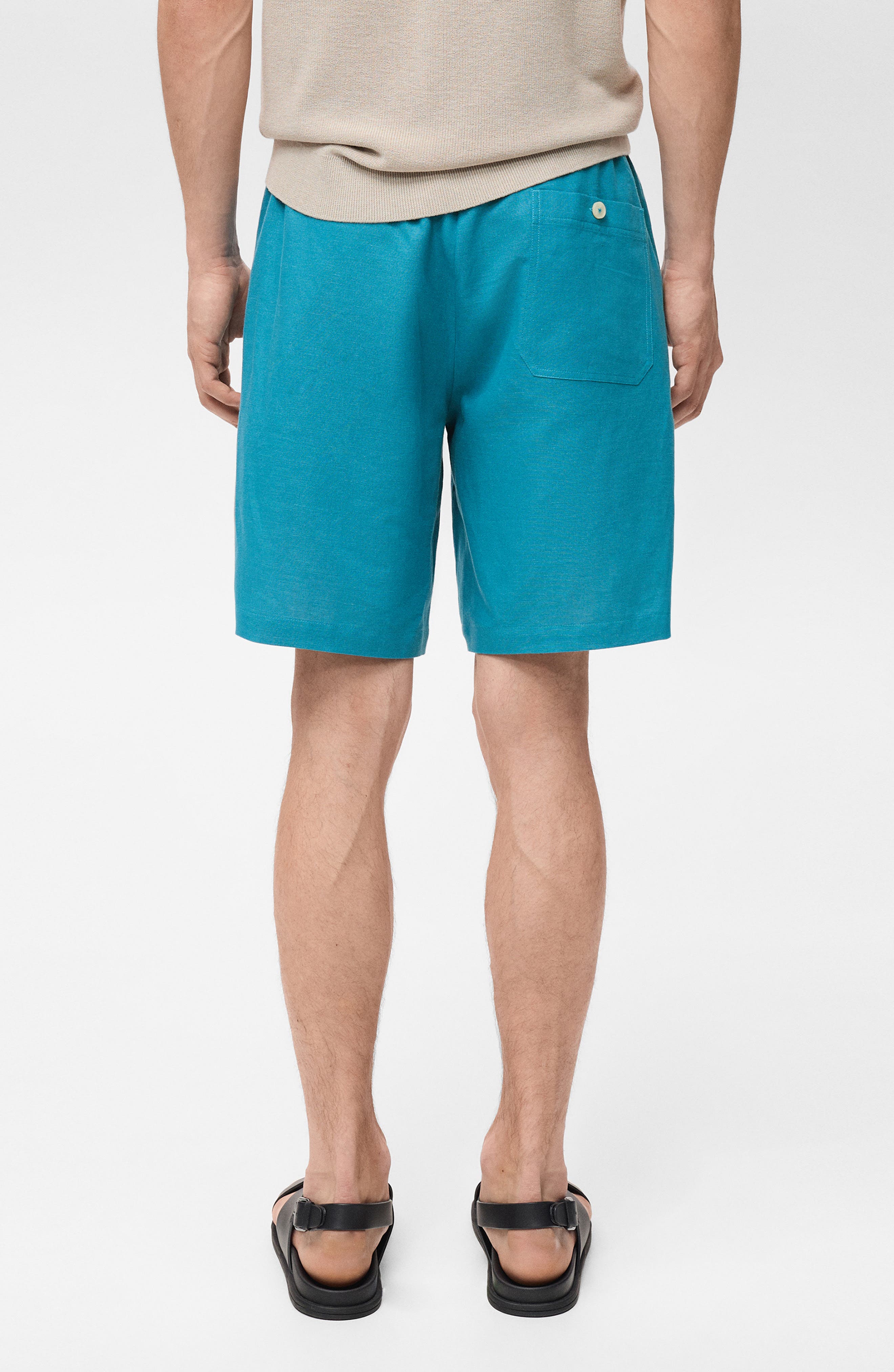 Drawstring Cotton & Linen Bermuda Shorts - image 2