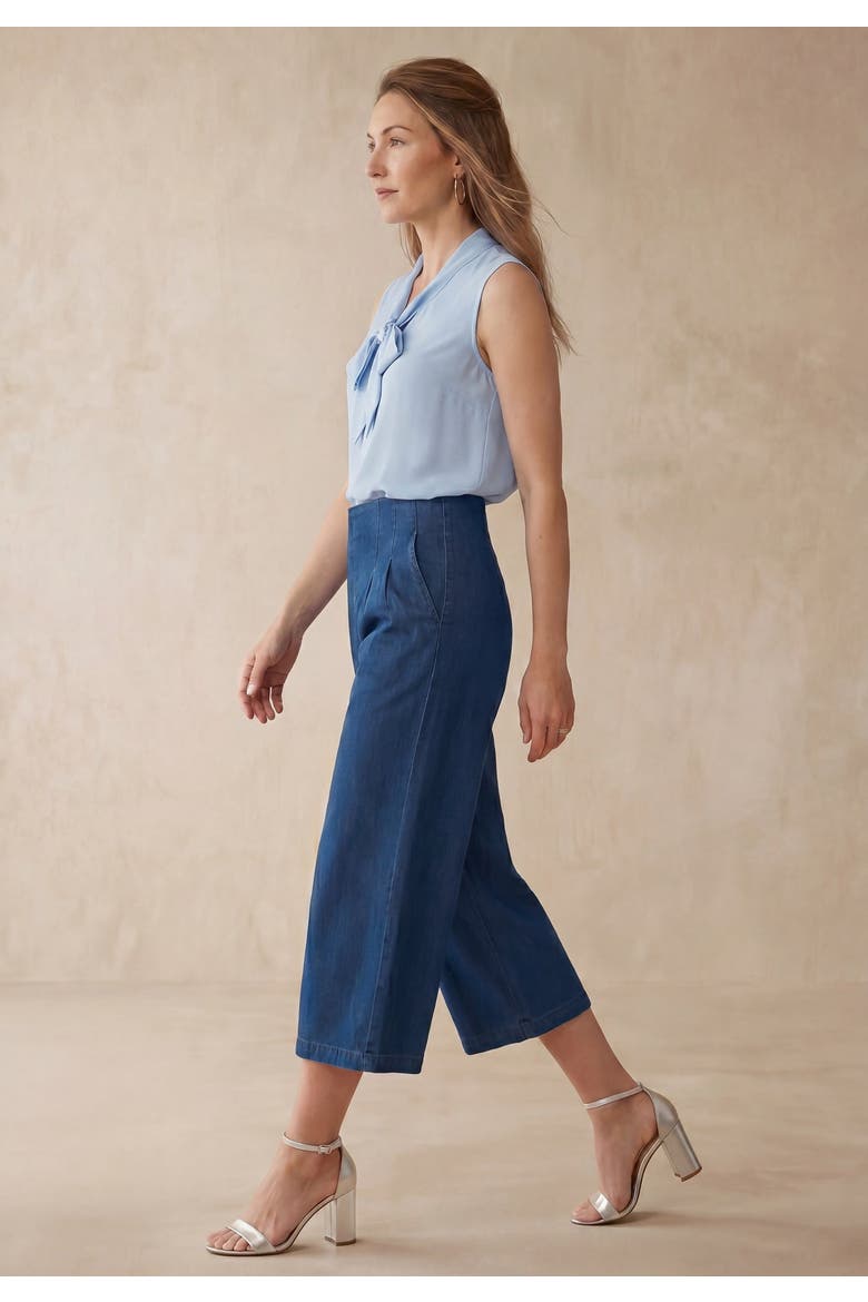 Sculpt Fit Wide Leg Crop Jeans, Alternate, color, MEDIUM STONEWASH