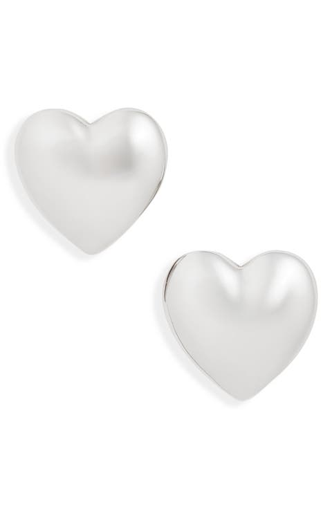Puffy Heart Stud Earrings