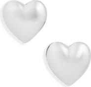 Open Edit Puffy Heart Stud Earrings