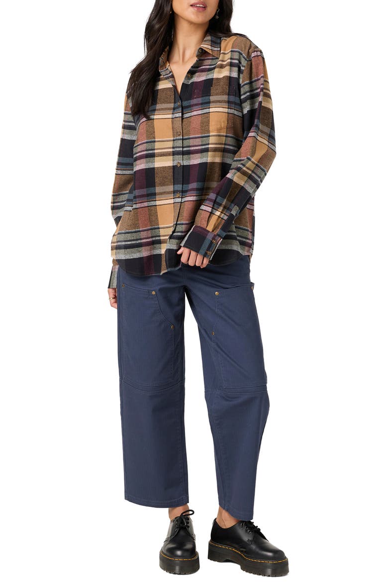 Logan Plaid Flannel Shirt, Alternate, color, PHANTOM
