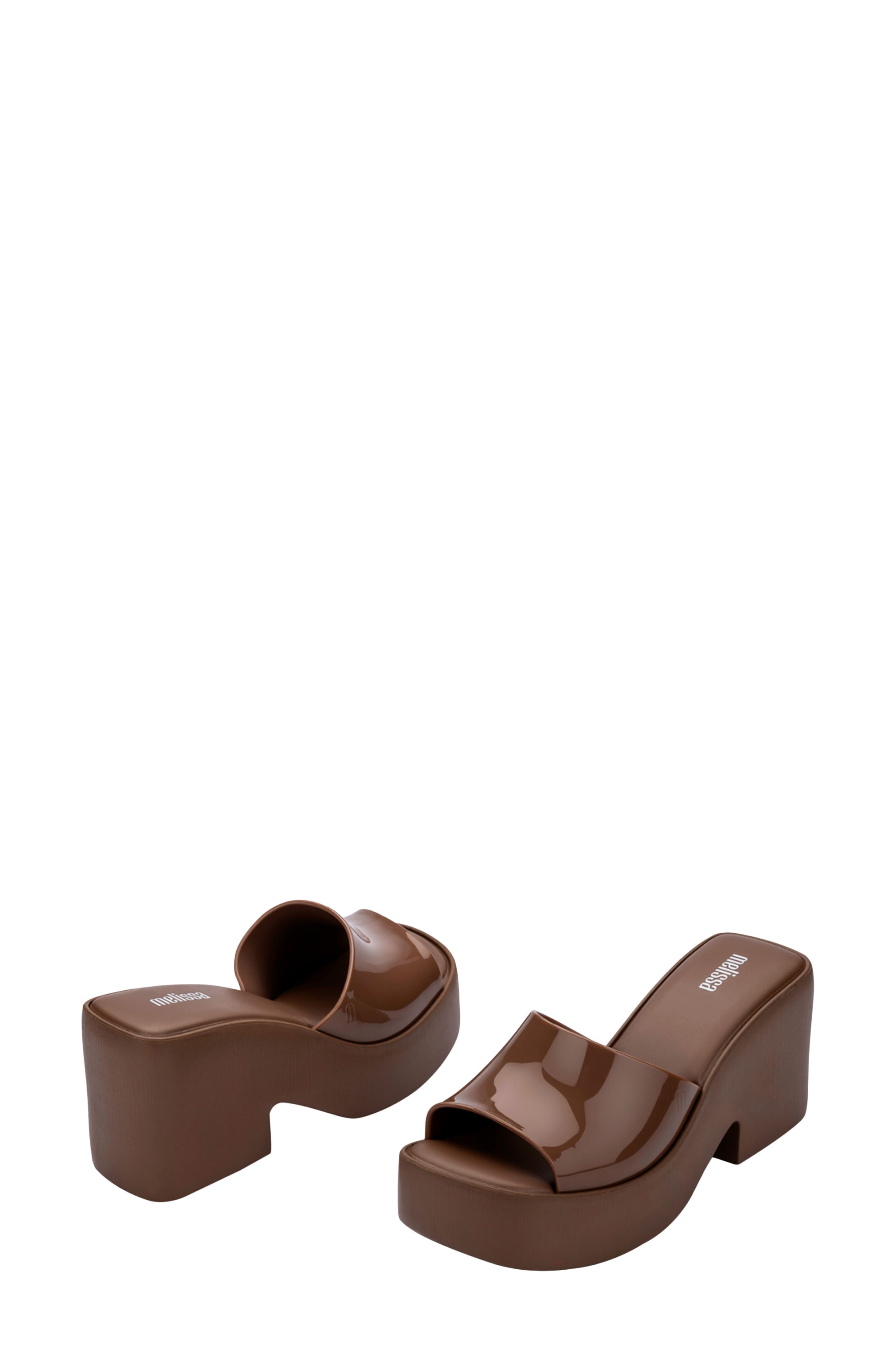 Posh Platform Slide Sandal, Alternate, color, BROWN