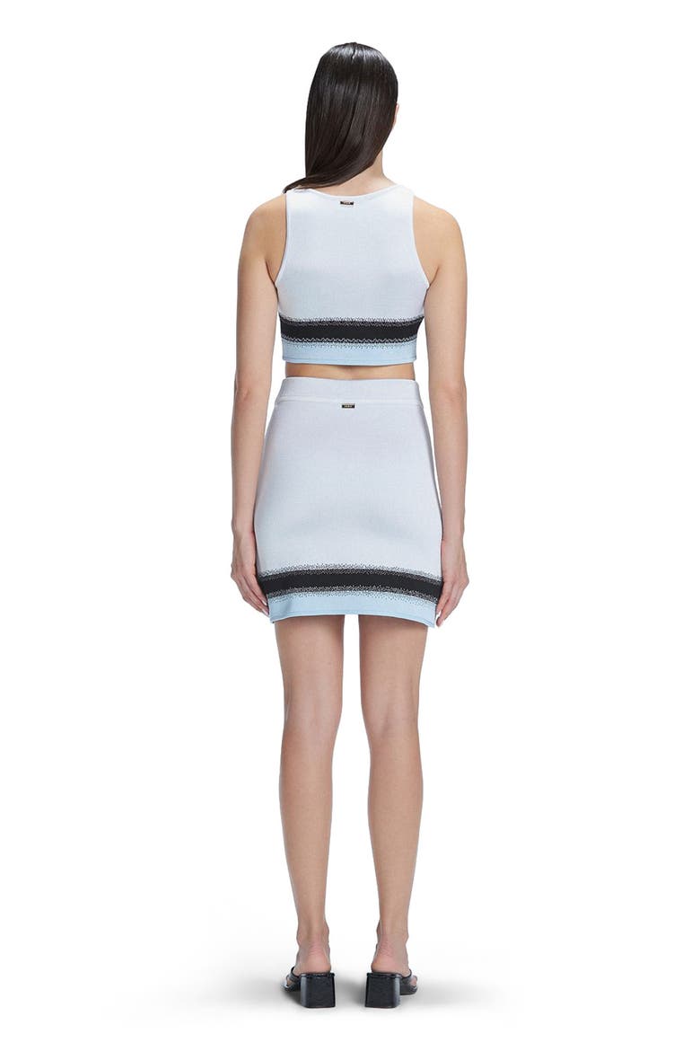 Cecilia Degraded Knit Crop Top, Alternate, color, White