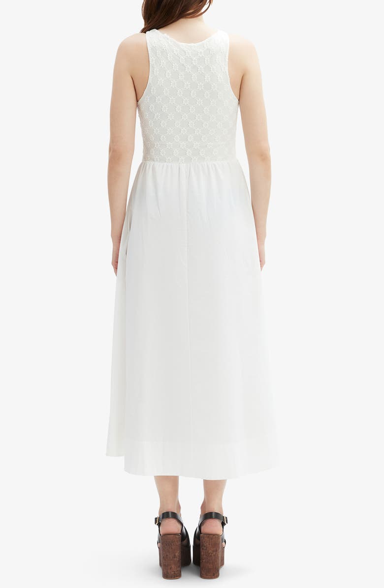 Bardot Bryony Lace & Poplin Midi Dress, Alternate, color, Orchid White