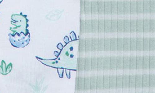 Little Me Dino Assorted 2-pack Rompers In Green