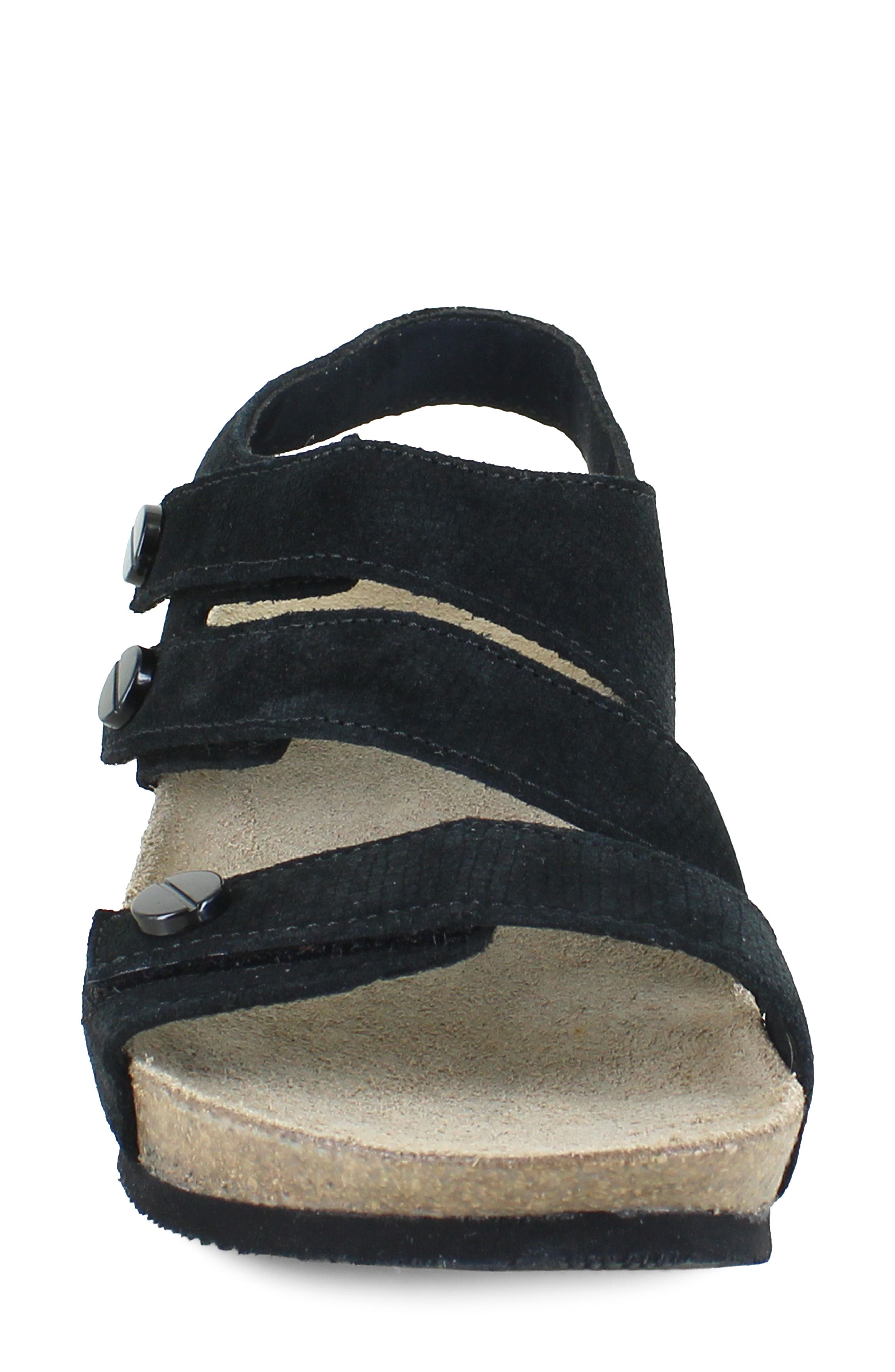 Munro Del Mar Sandal, Alternate, color, Black Lizard Suede