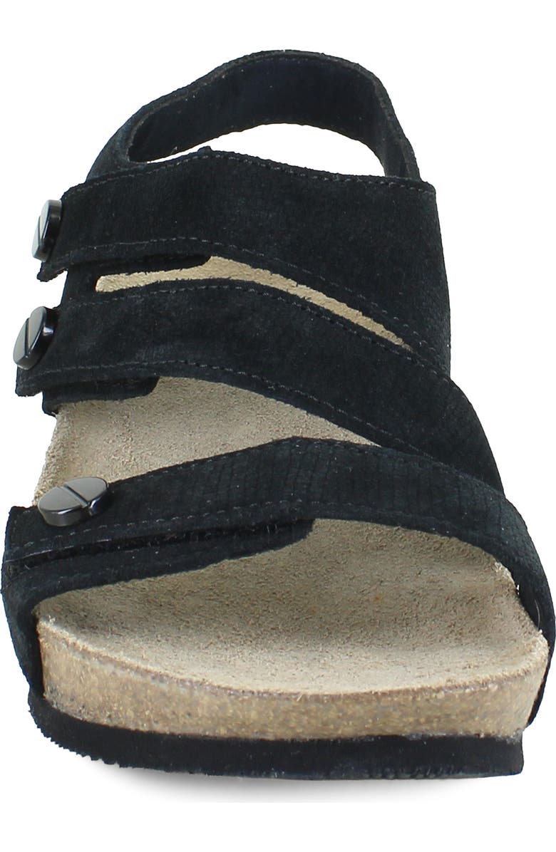 Munro Del Mar Sandal, Alternate, color, Black Lizard Suede