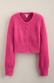 Nordstrom Kids' Fuzzy Cropped Cardigan