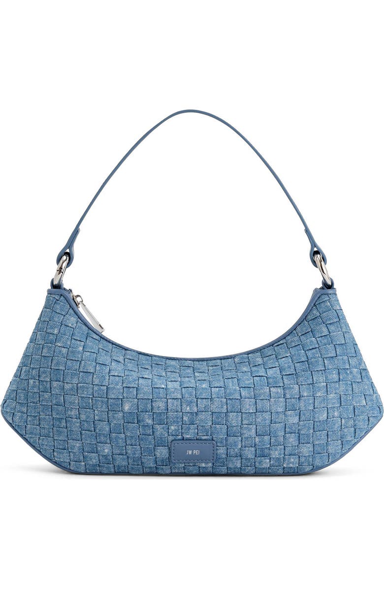 JW PEI Lily Woven Denim Shoulder Bag, Main, color,