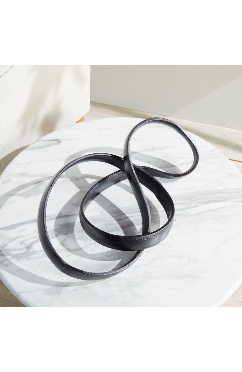 Napa Home & Garden Canute Cast Aluminum Modern Abstract Sculptural Figurine 10" x 16.5", Alternate, color, Black