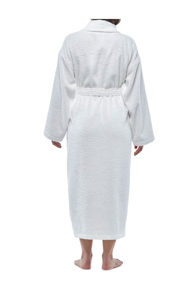 ARUS Shawl Collar Turkish Terry Cotton Bathrobe for Women, Alternate, color, White