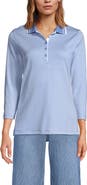 Lands' End 3/4 Sleeve Supima Cotton Polo Shirt