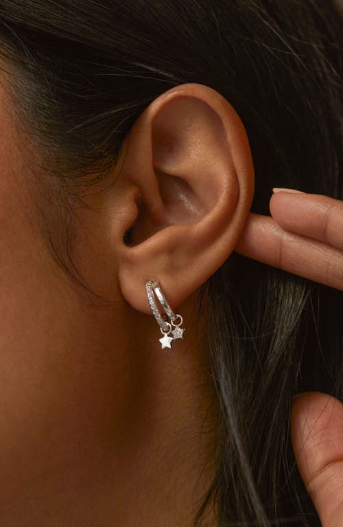 Estella Bartlett Duo Pavé Star Hoop Earrings In Metallic