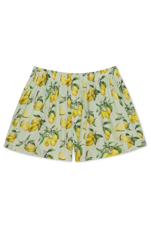 Organic Cotton Watercolor Lemons Boxer Short