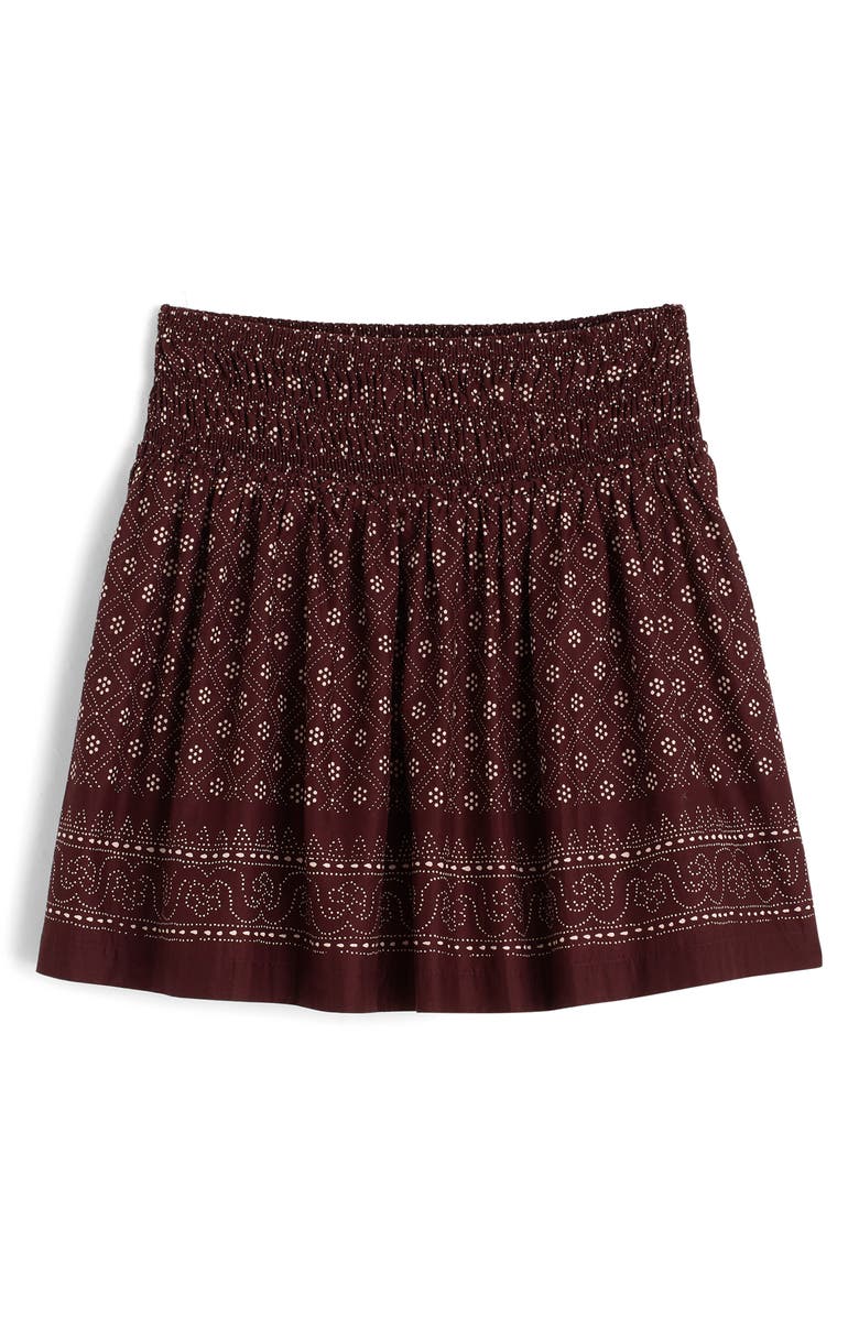 Madewell Paisley Ruffle Cotton Voile Miniskirt, Alternate, color, 