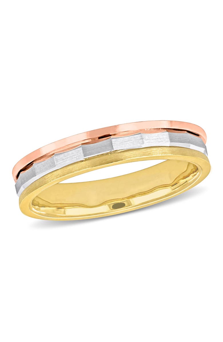 Julianna B. Hammered & Brushed Finish Band 14k 3-Tone, Main, color, 