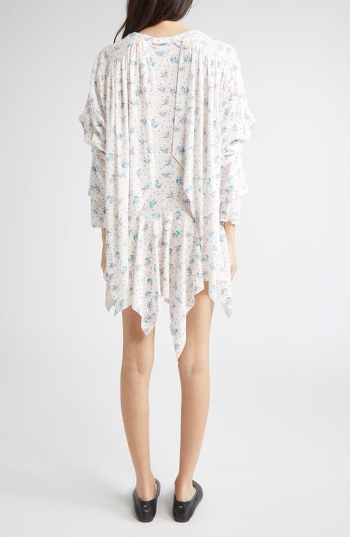 ASHLEY WILLIAMS ASHLEY WILLIAMS BUNNY WINGS LONG SLEEVE POINTELLE ASYMMETRIC MINIDRESS 