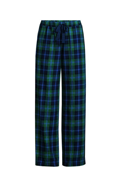 Lands' End Plus Size Flannel Wide Leg Sleep Pants In Multi