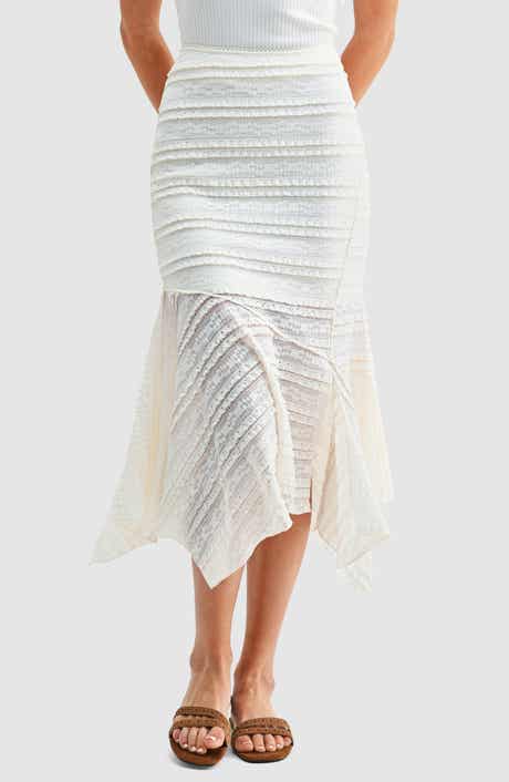 Lace Handkerchief Hem Skirt