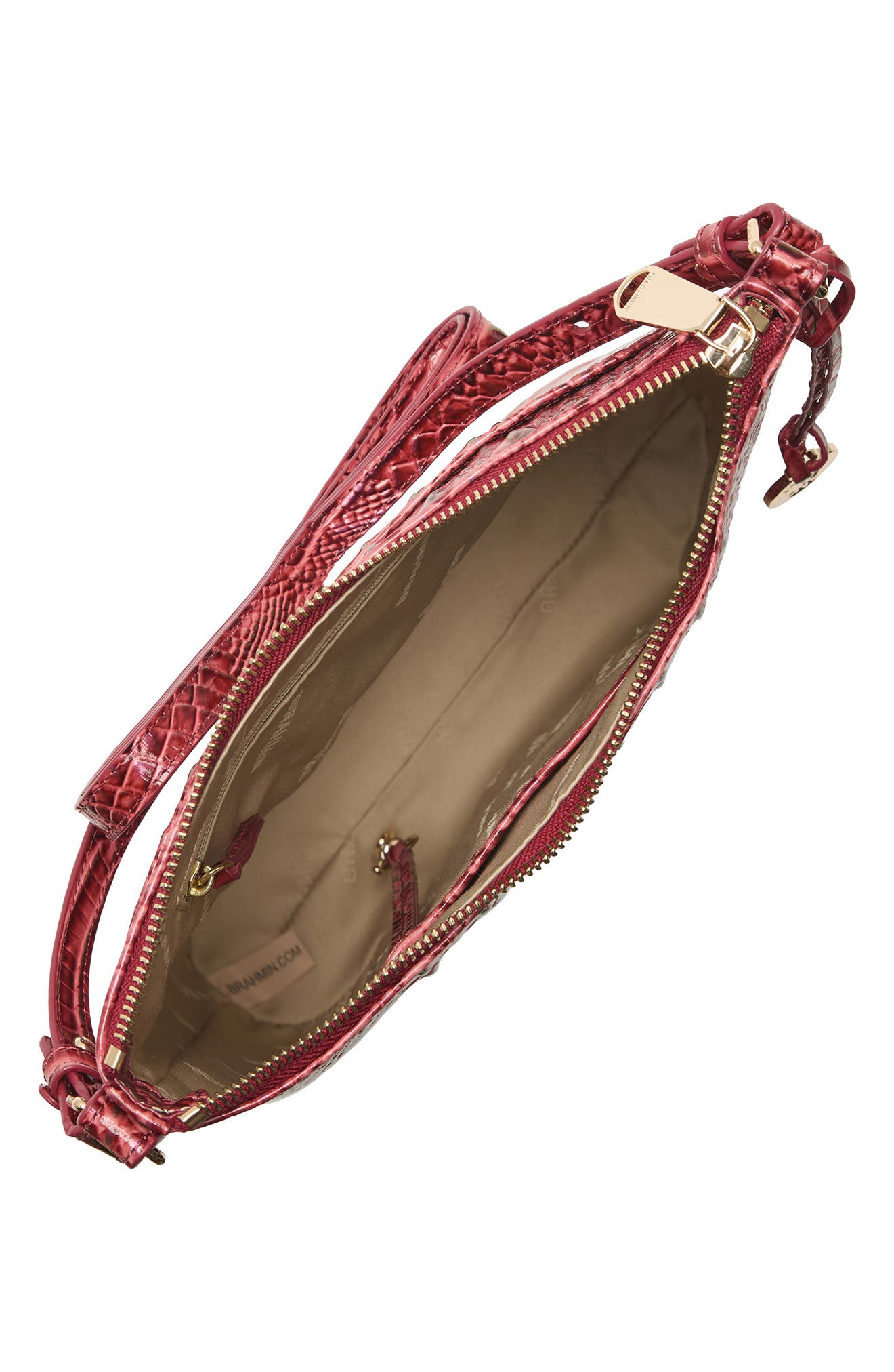 Brahmin Katie Croc Embossed Leather Crossbody Bag, Alternate, color, Coquette Ombre Melbourne