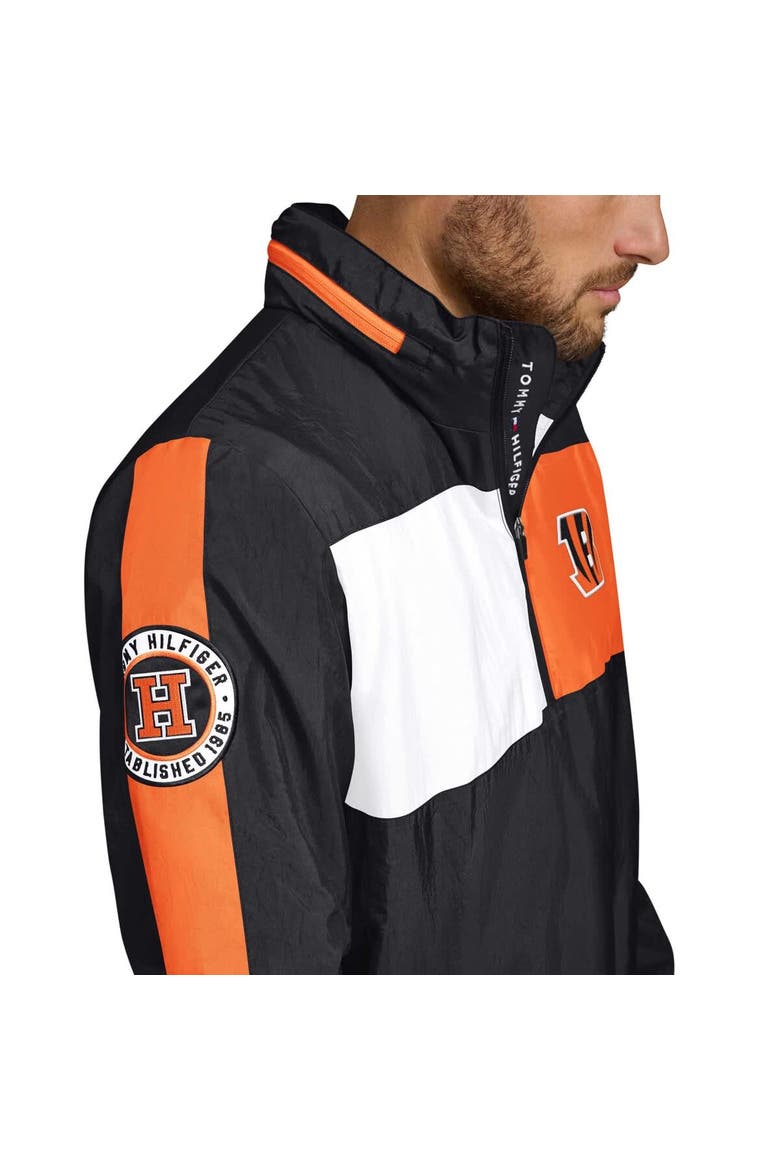 Men's Tommy Hilfiger Black Cincinnati Bengals Gael Lightweight Half-Zip Pullover Hoodie Jacket, Alternate, color, Black