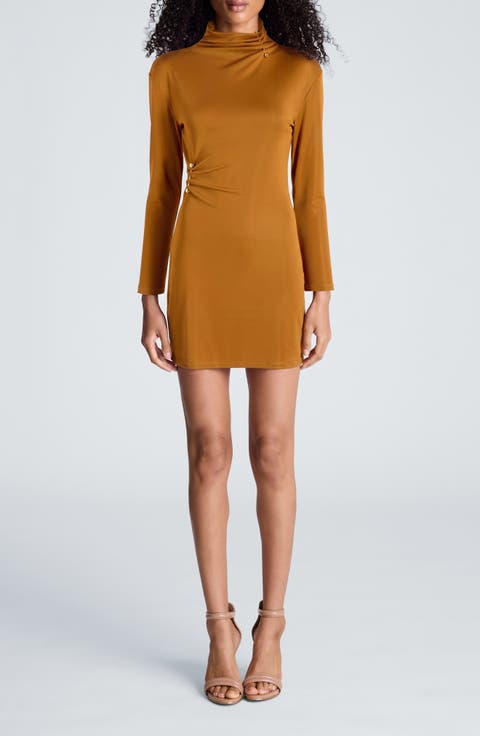 Pin Detail Long Sleeve Minidress