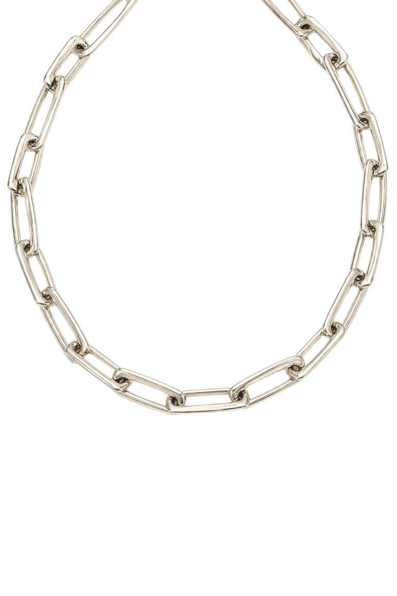 Chunky Paper Clip Chain Necklace, Main, color, SILVER