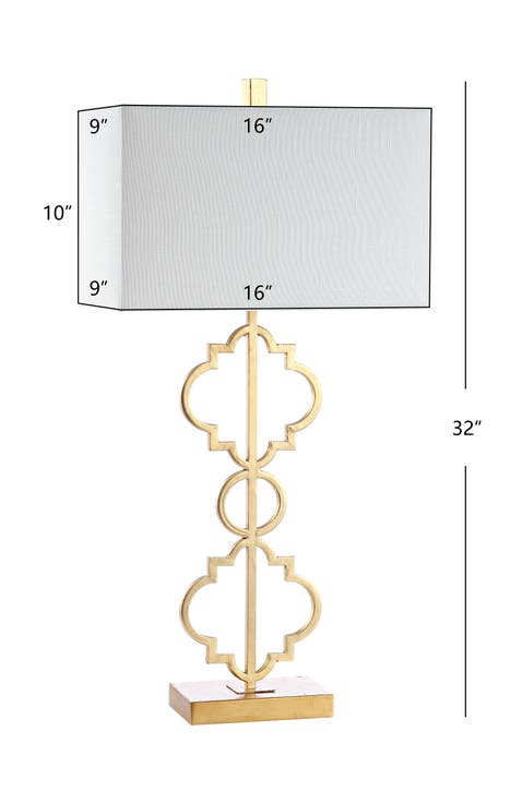 Selina Iron Ogee Trellis Modern LED USB Table Lamp