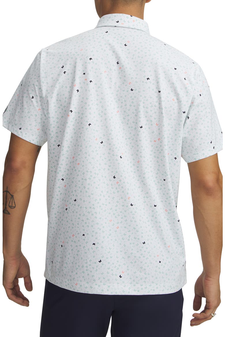 UA ArmourDry Performance Golf Polo, Alternate, color, WHITE/ GREEN