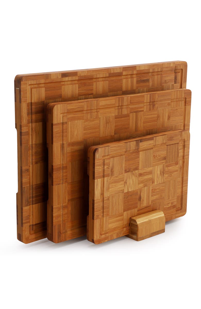 Megachef 3 Piece Wood Cutting Board Set, Alternate, color, Brown