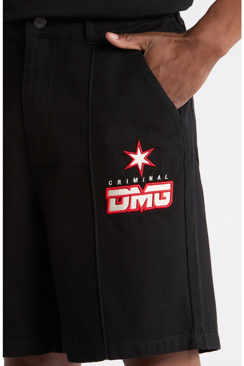 Star Logo Cotton Shorts, Alternate, color, BLACK