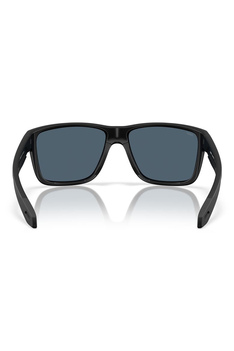 Broadbill II 58mm Polarized Rectangular Sunglasses, Alternate, color, MATTE BLACK/ GRAY 580P