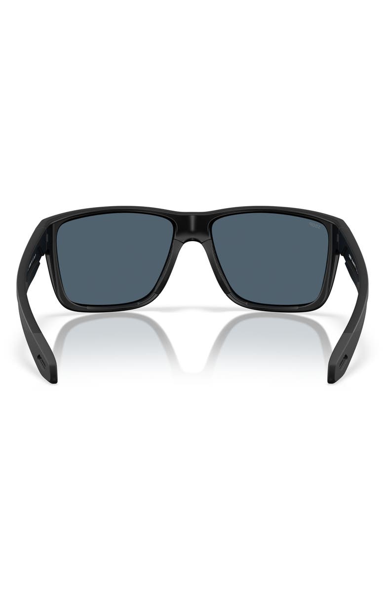 Costa Del Mar Broadbill II 58mm Polarized Rectangular Sunglasses, Alternate, color, Matte Black/ Gray 580P