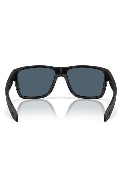 Costa Del Mar Broadbill Ii 58mm Polarized Rectangular Sunglasses In Matte Black/gray 580p
