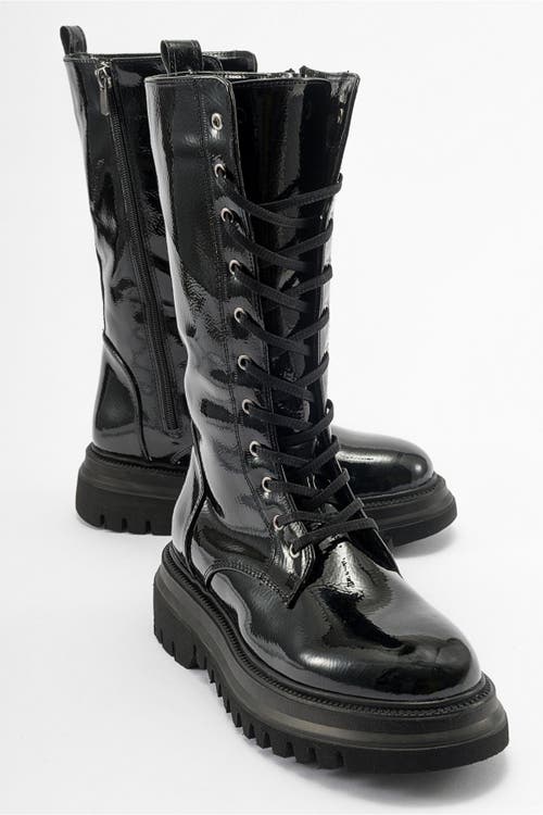 Prologue Shoes Piola Patent Combat Boot In Multi
