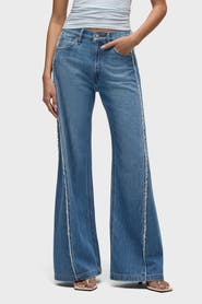 Hudson Jeans jodie loose fit wide leg w/ frayed seams