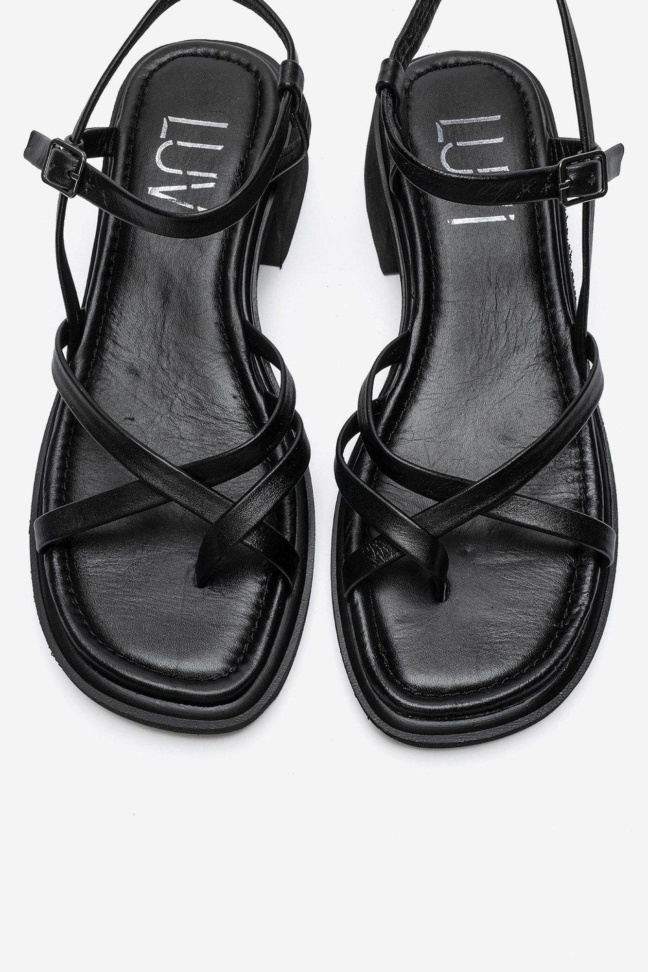 Cirelle Leather Block Heel Sandal, Alternate, color, Black